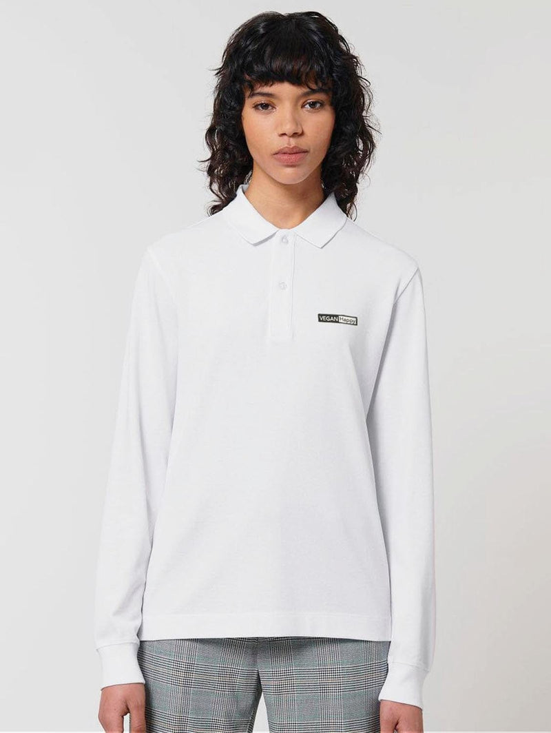 VEGAN Happy *Vegan Unisex Prepster Long Sleeve Polo