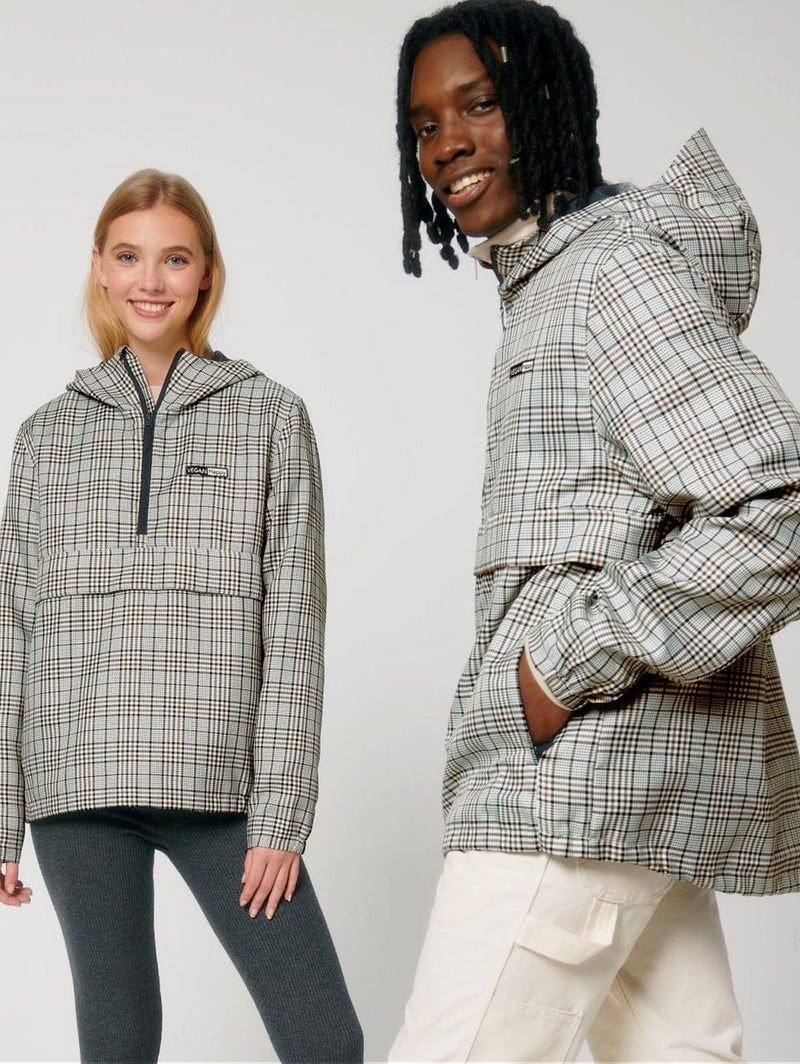 Vegan Unisex Speeder Tweed Jacket | Beige Check