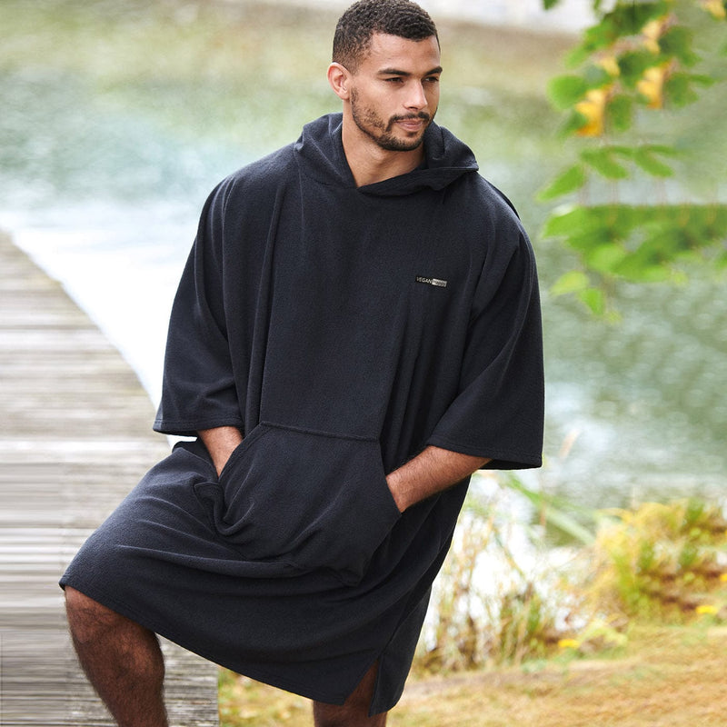 VEGAN Happy Vegan Unisex Towelling Poncho