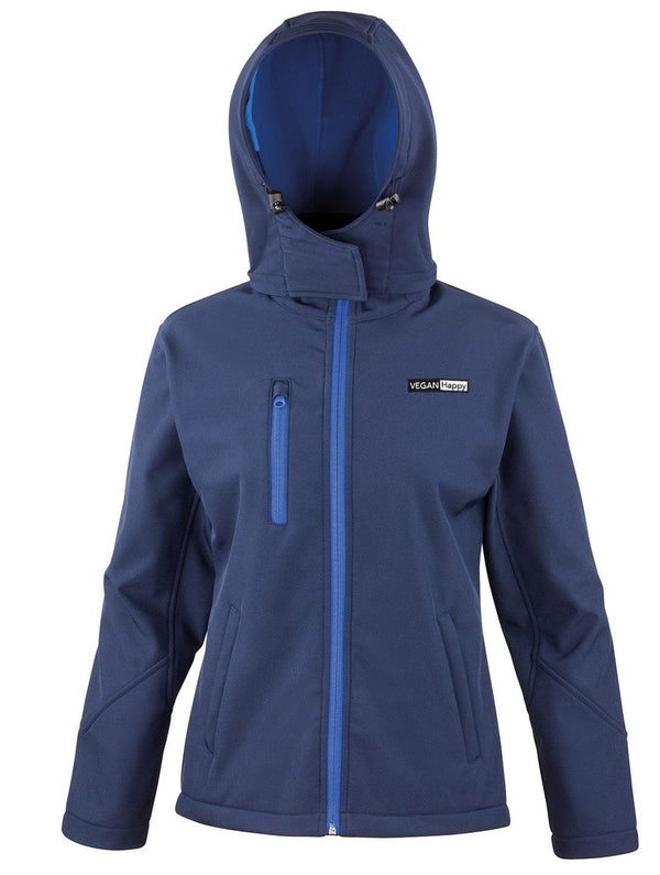 VEGAN Happy Vegan Women's Core TX Performance Hooded Softshell Jacket