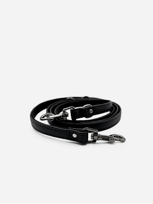 VEGARI Piñatex Vegan Leather Dog Leash | Black Black / Pinatex Vegan Leather