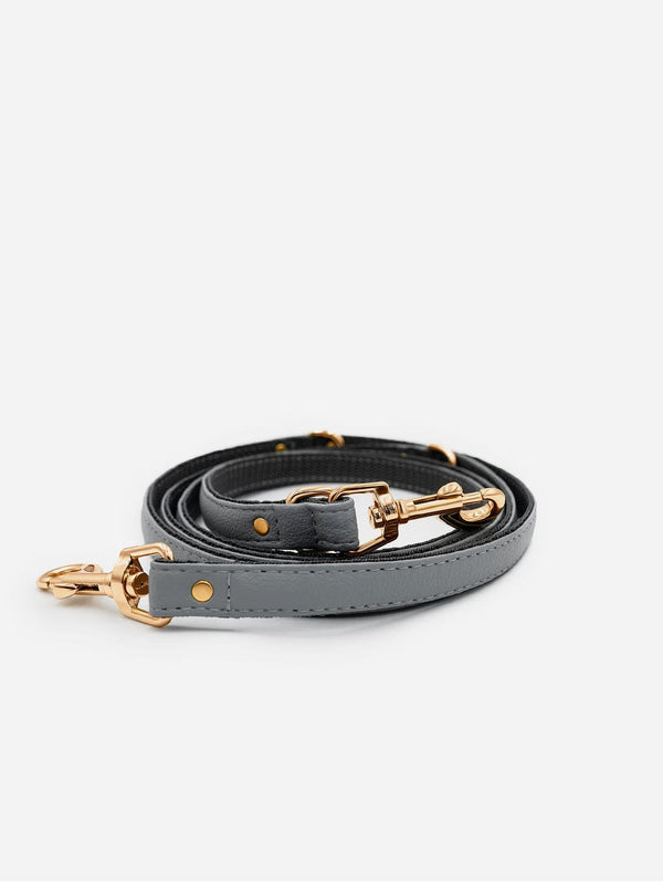 VEGARI Vegan Leather Dog Leash GREY | Made from Pineapple Leather Piñatex GREY / PINATEX VEGAN LEATHER