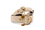 Immaculate Vegan - VEGARI Vegan Leather Dog Collar -BEIGE-| Made from Pineapple Leather Piñatex