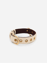 Immaculate Vegan - VEGARI Vegan Leather Dog Collar -BEIGE-| Made from Pineapple Leather Piñatex