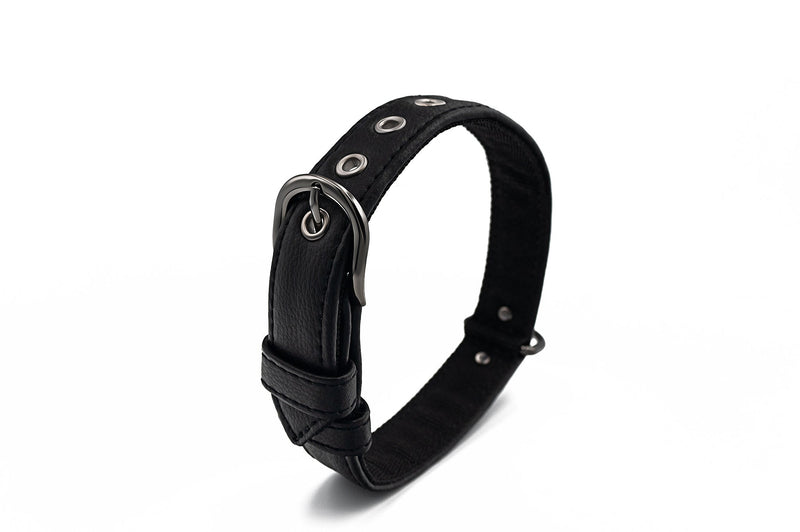 VEGARI Vegan Leather Dog Collar -BLACK-| Made from Pineapple Leather Piñatex