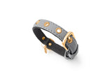 Immaculate Vegan - VEGARI Vegan Leather Dog Collar -GREY-| Made from Pineapple Leather Piñatex