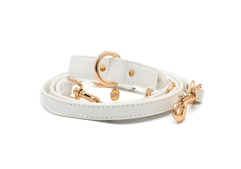 VEGARI Vegan Leather Dog Collar -WHITE-| Made from Pineapple Leather Piñatex