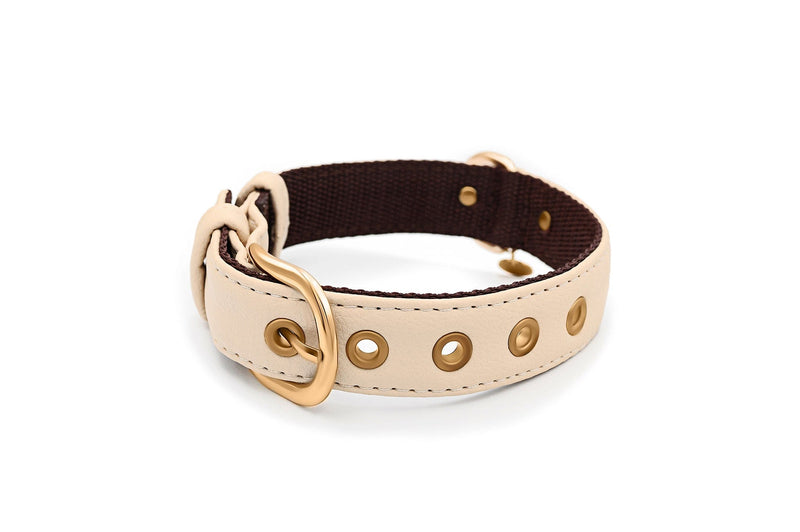 VEGARI Vegan Leather Piñatex Dog Collar and Leash Set| BEIGE