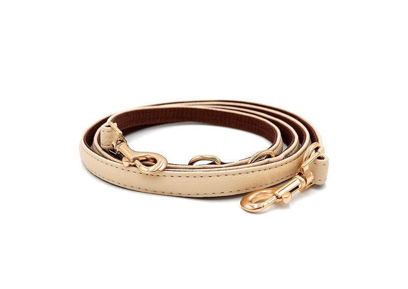 VEGARI Vegan Leather Piñatex Dog Collar and Leash Set| BEIGE