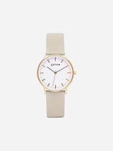 Immaculate Vegan - Votch Moment Watch with White with Gold Dial | Pebble Vegan Leather Strap