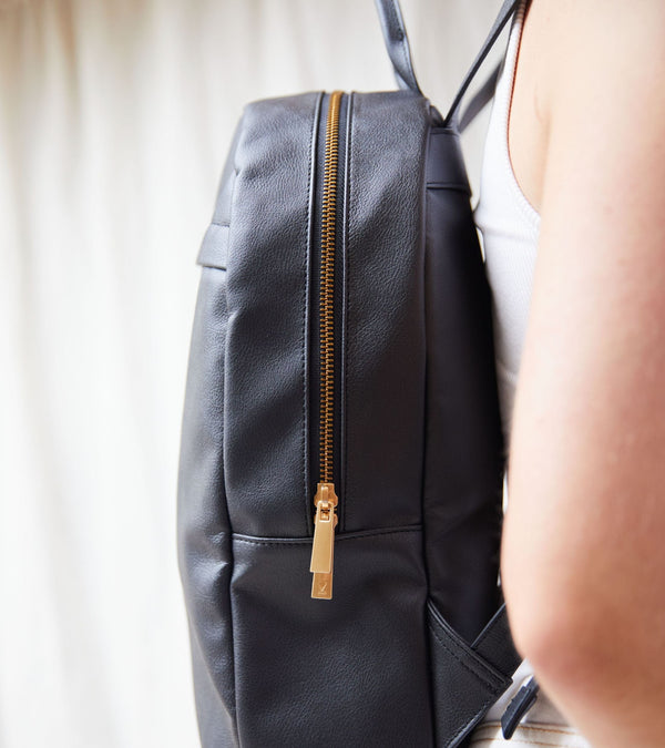 Votch The Give Apple Leather Vegan Backpack | Black