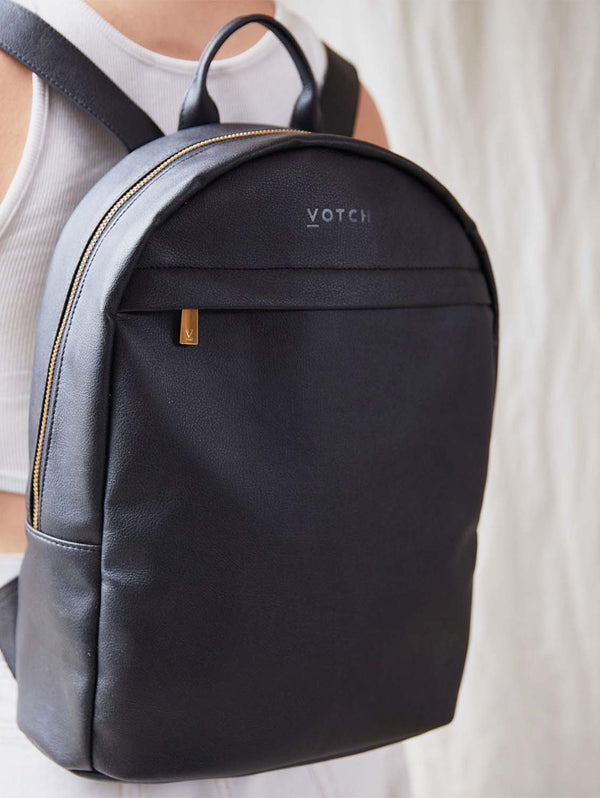 Votch The Give Apple Leather Vegan Backpack | Black