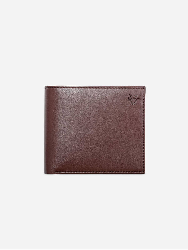 Watson & Wolfe Vegan Leather RFID Protective Wallet | Chestnut Brown & Cobalt Blue