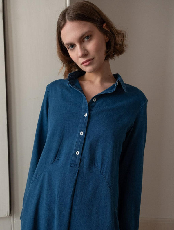 Alexa Women's Cotton Shirt Dress | Denim