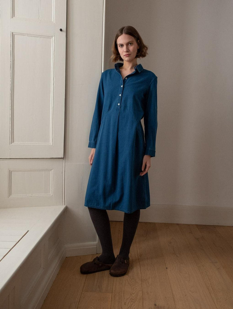 Alexa Women's Cotton Shirt Dress | Denim Immaculate Vegan Alexa Women's Cotton Shirt Dress | Denim Immaculate Vegan