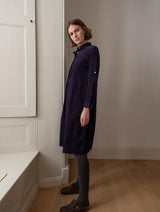 Immaculate Vegan - Alexa Women's Cotton Corduroy Shirt Dress | Navy