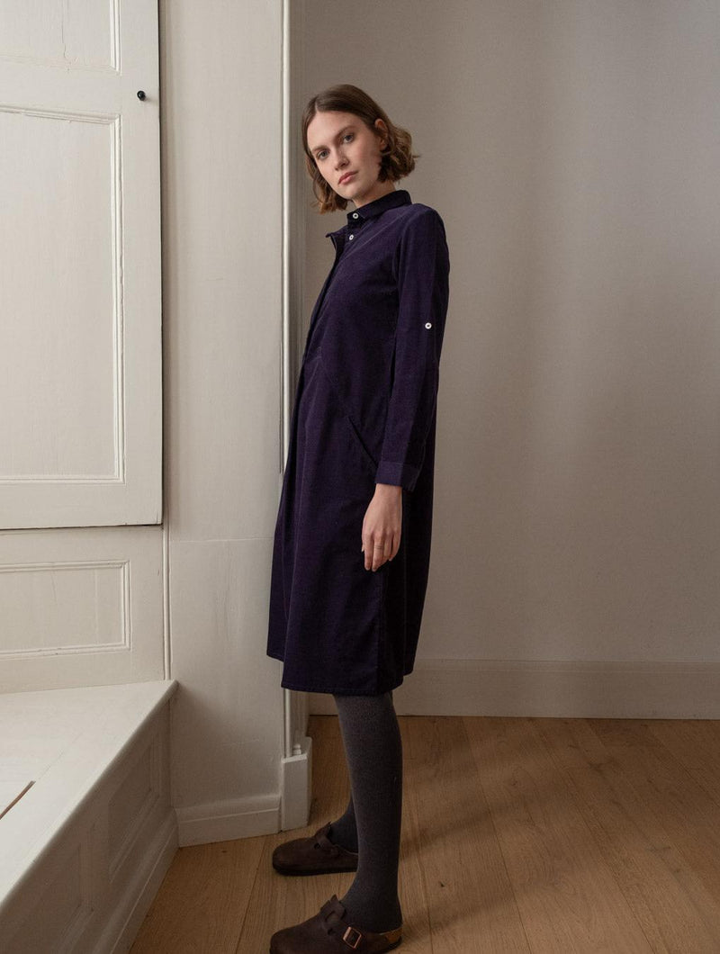 Alexa Women's Cotton Corduroy Shirt Dress | Navy