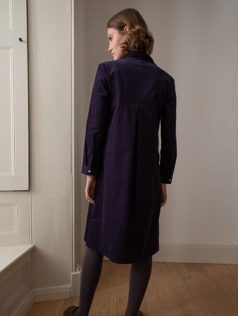 Alexa Women's Cotton Corduroy Shirt Dress | Navy
