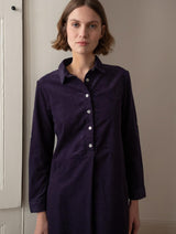 Immaculate Vegan - Alexa Women's Cotton Corduroy Shirt Dress | Navy