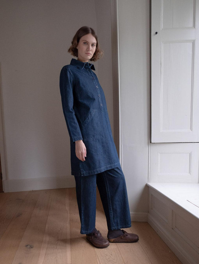 Tara Women's Cotton Shirt Dress | Denim