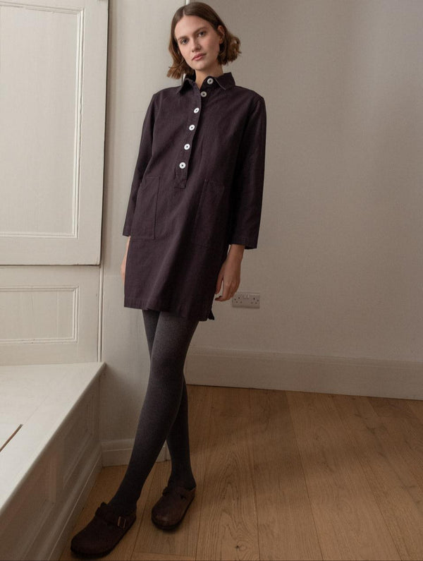 Tara Women's Cotton Shirt Dress | Dove Grey