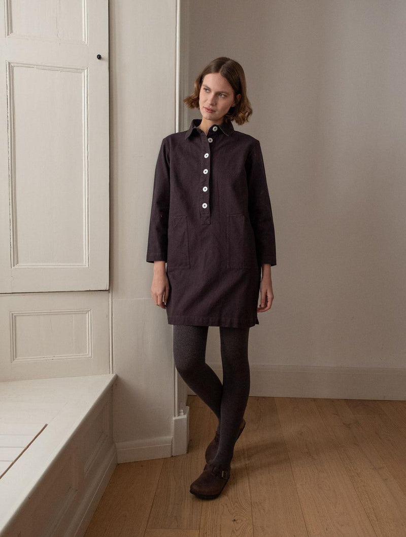 Tara Women's Cotton Shirt Dress | Dove Grey