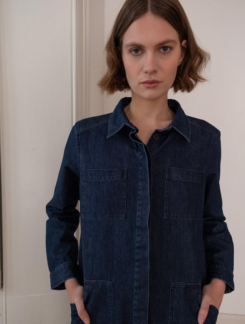 Ocean Women's Cotton Shirt Dress | Denim