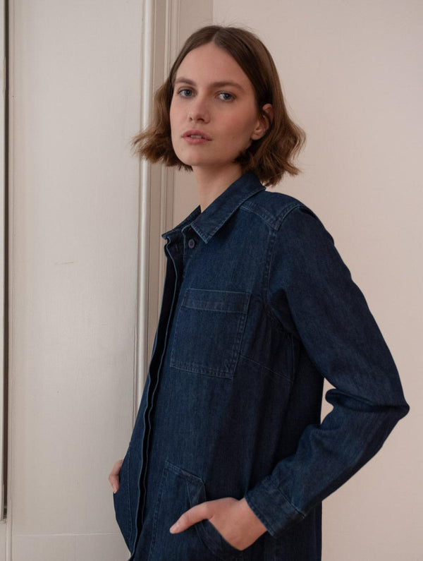 Ocean Women's Cotton Shirt Dress | Denim