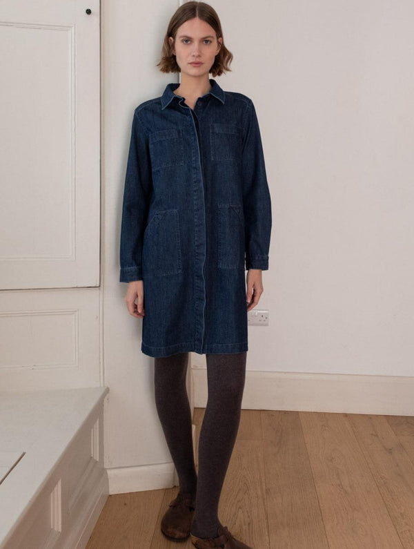 Ocean Women's Cotton Shirt Dress | Denim