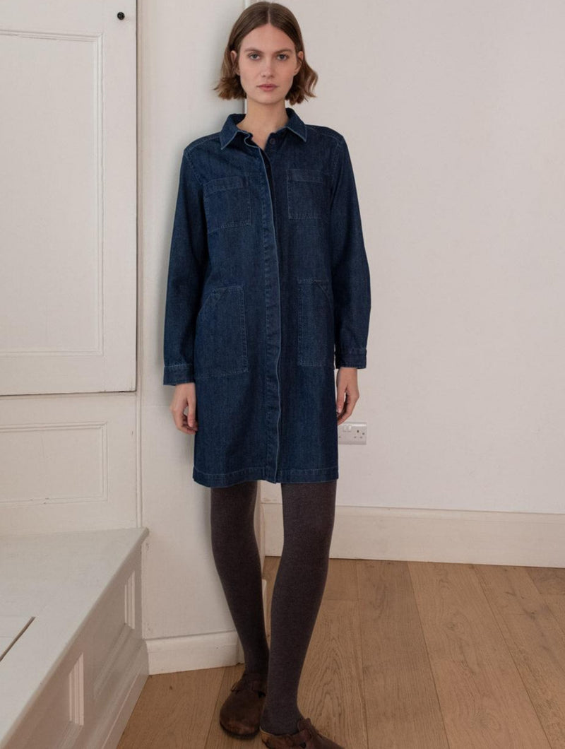 Ocean Women's Cotton Shirt Dress | Denim