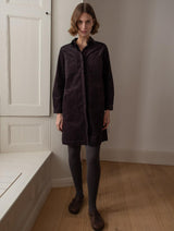 Immaculate Vegan - Ocean Women's Cotton Corduroy Shirt Dress | Dove Grey