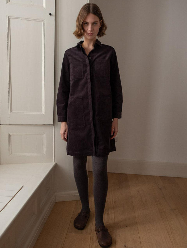 Ocean Women's Cotton Corduroy Shirt Dress | Dove Grey