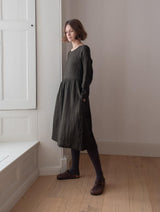 Immaculate Vegan - Orla Women's Cotton Day Dress | Olive Green & Black Gingham