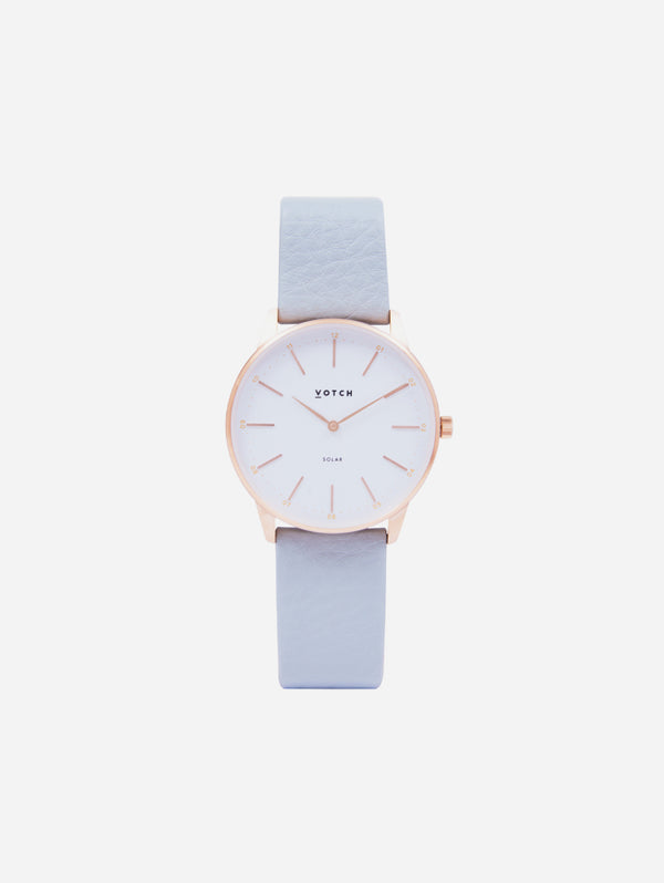 Solar Classic Appleskin Vegan Leather Watch | Rose Gold & Dove Grey