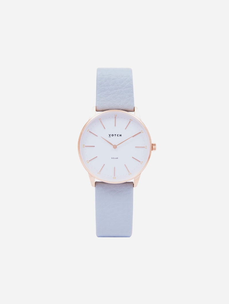 Votch Solar Classic Appleskin Vegan Leather Watch | Rose Gold & Dove Grey