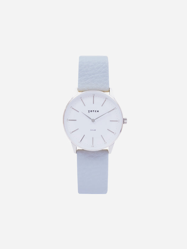 Solar Classic Appleskin Vegan Leather Watch | Silver & Dove Grey Watch