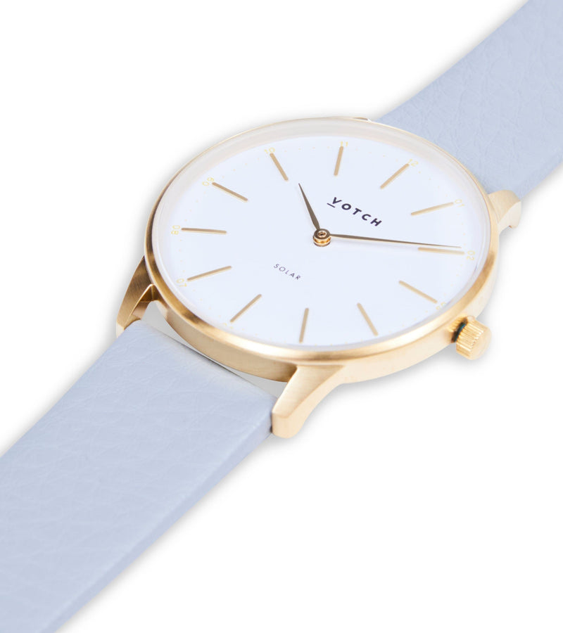 Votch Gold & Dove Grey Watch | Solar Classic