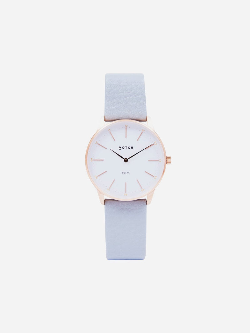 Votch Solar Classic Appleskin Vegan Leather Watch | Rose Gold & Dove Grey