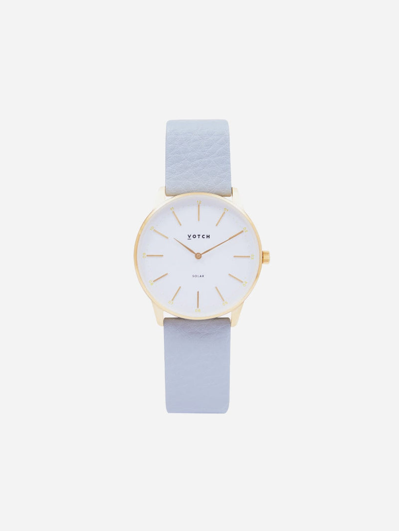 Votch Solar Classic Appleskin Vegan Leather Watch | Gold & Dove Grey