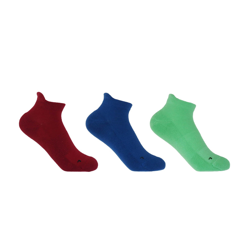 Peper Harow Organic Sport Women's Trainer Socks Bundle - Burgundy, Blue & Green