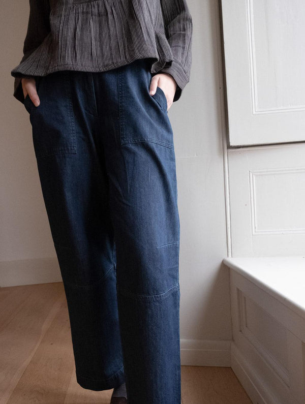 Margate Women's Relaxed Cotton Trousers | Denim