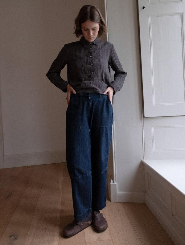 Margate Women's Relaxed Cotton Trousers | Denim