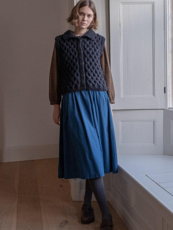 Wander Women's Cotton Pleated Skirt | Denim