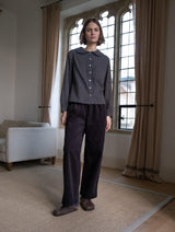 Immaculate Vegan - Orla Women's Casual Cotton Corduroy Trousers | Dove Grey