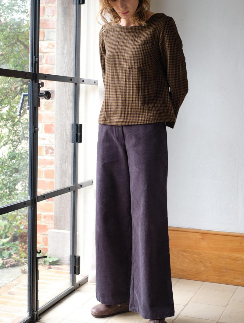 Harper Women's Cotton Corduroy Wide Leg Trousers | Dove Grey