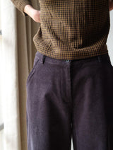 Immaculate Vegan - Harper Women's Cotton Corduroy Wide Leg Trousers | Dove Grey