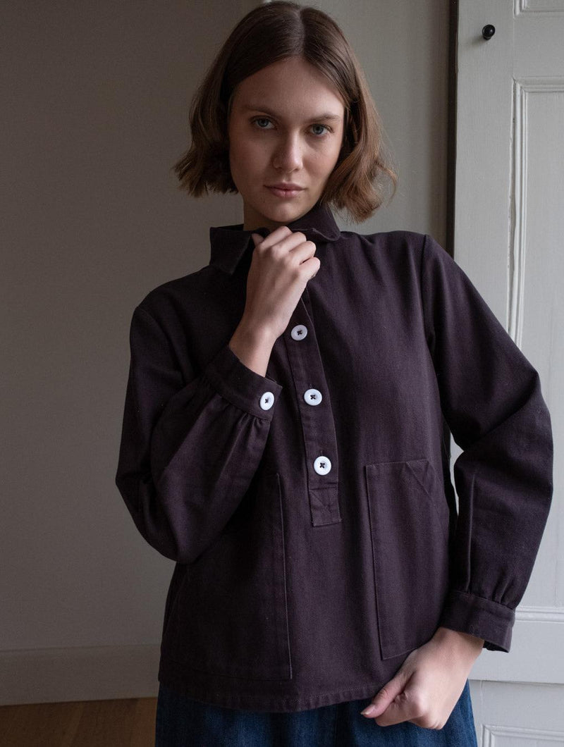 Mika Women's Cotton Utility Shirt | Dove Grey