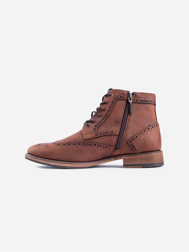 V.GAN Wheat 2 Men's Vegan Leather Brogue Boots | Tan