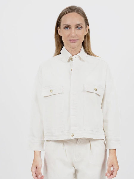 White Raw Hem Cropped Jean Jacket– PinkBlush