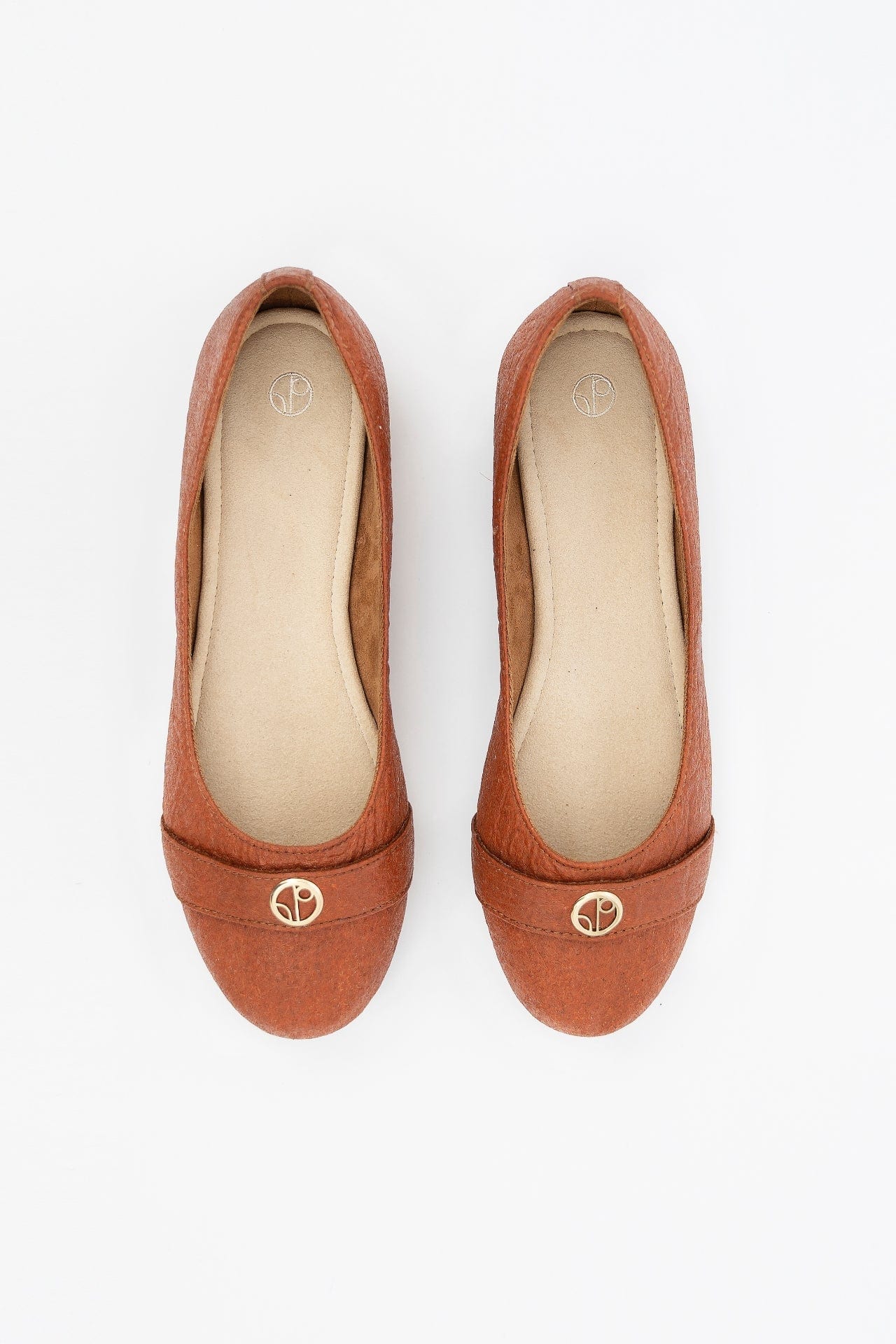 Cape Town Piñatex® Vegan Leather Ballerina Flats Canela Immaculate Vegan